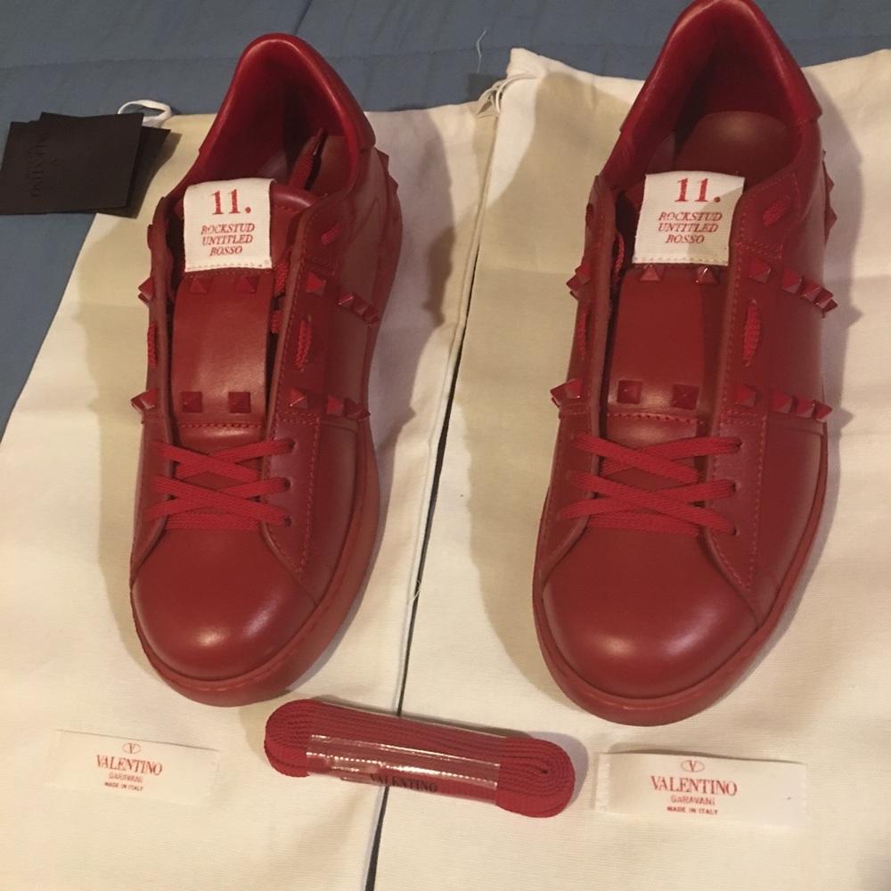 VALENTINO GARAVINI ROCKSTUD UNTITLED ROSSO SNEAKER - Picture 9 of 14